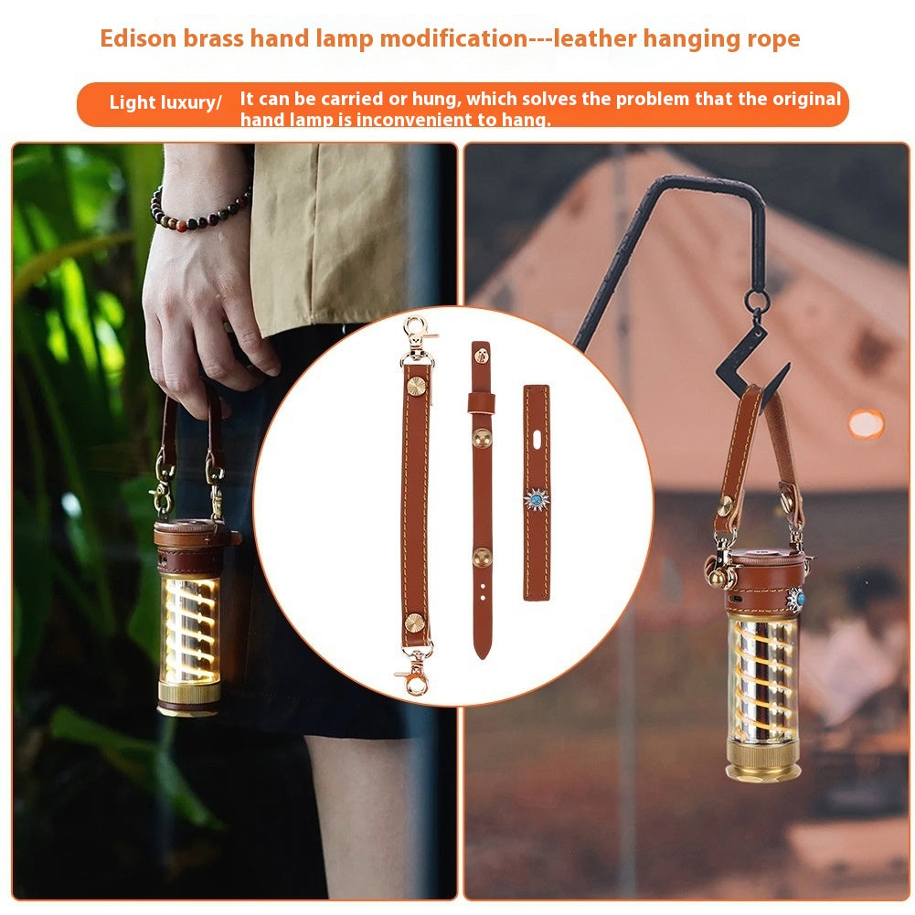 Camping Lantern Set with Leather Hanging Rope for Beibang Edison