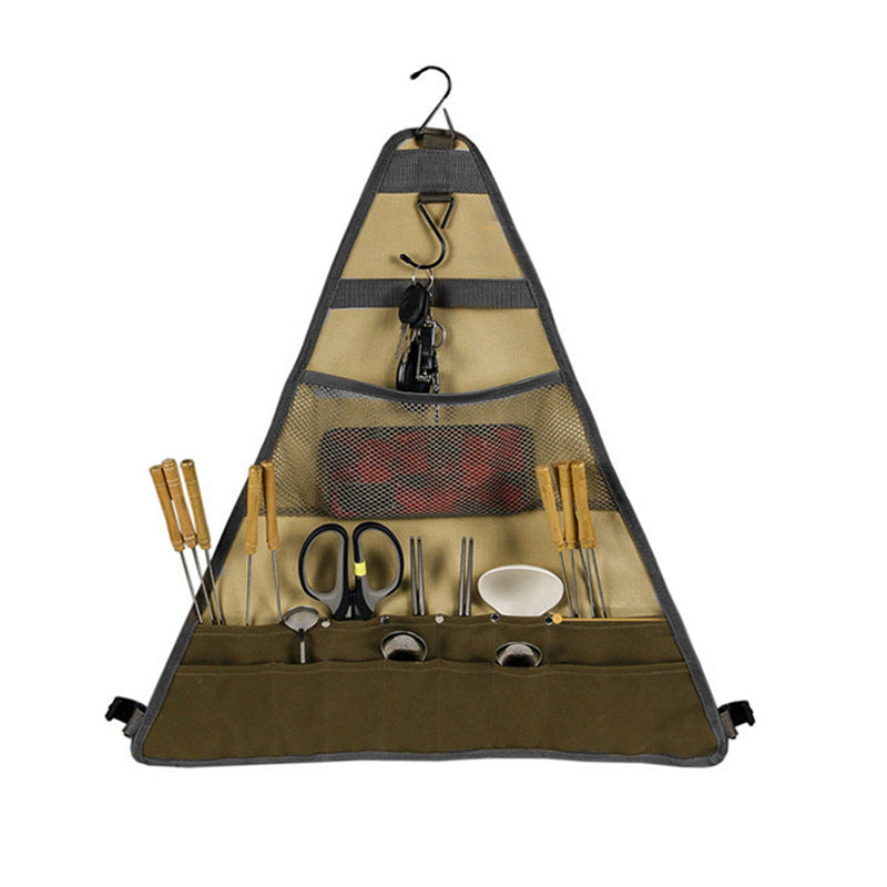 Outdoor Camping Foldable Tableware Set with Spatula and Spoon