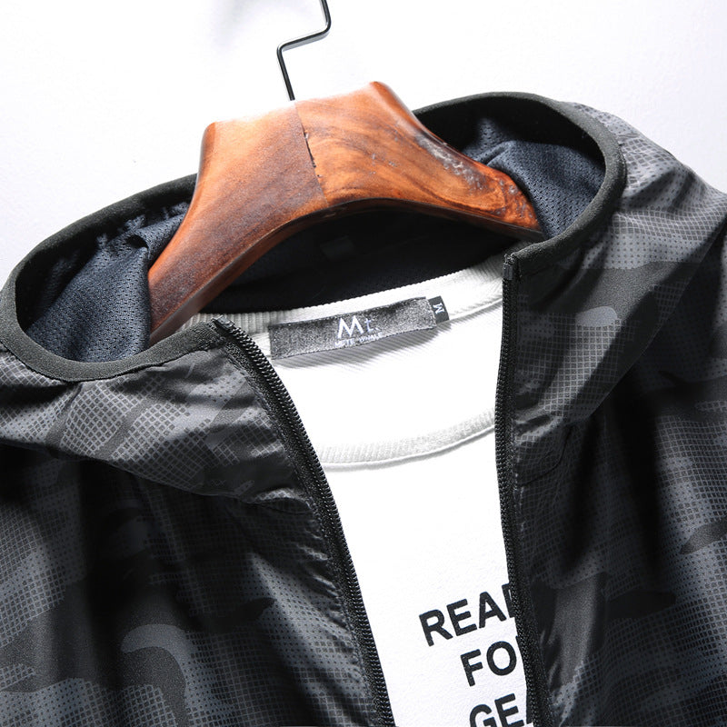 Men's Hooded Thin Camouflage Thin  Jacket