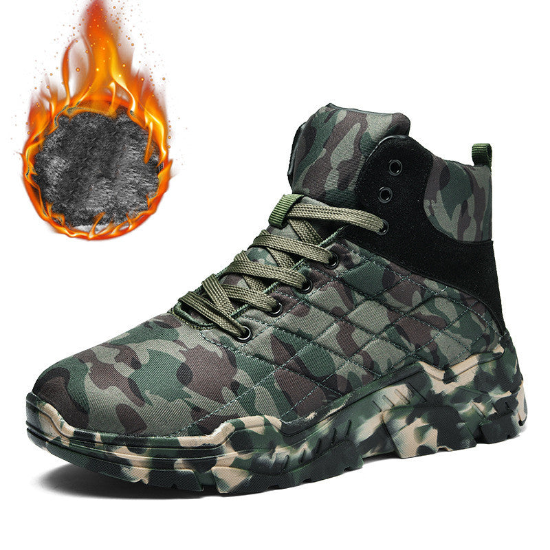 Snow Boots High Top Waterproof Velvet Lined Hiking Shoes
