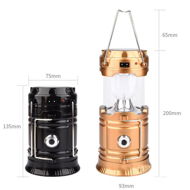 Solar Charging Multifunctional Telescopic Camping Lantern for Outdoor Use