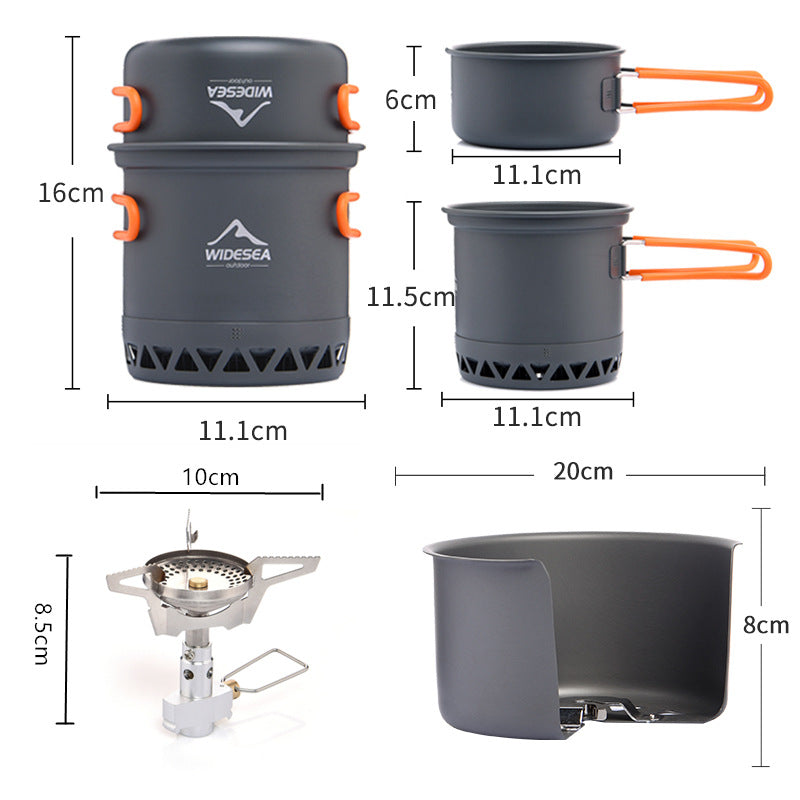 Widesea Outdoor Heat Collecting Camping Cookware Set