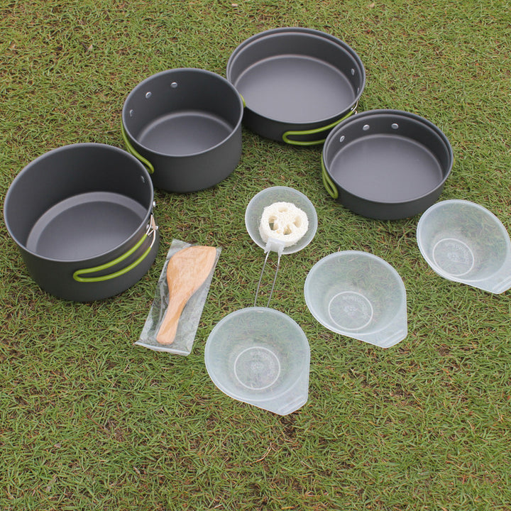 Outdoor Portable Non-Stick Camping Cookware Set for 2–3 Persons