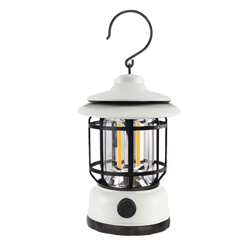 Vintage Rechargeable Outdoor Lantern for Camping and Tent Use