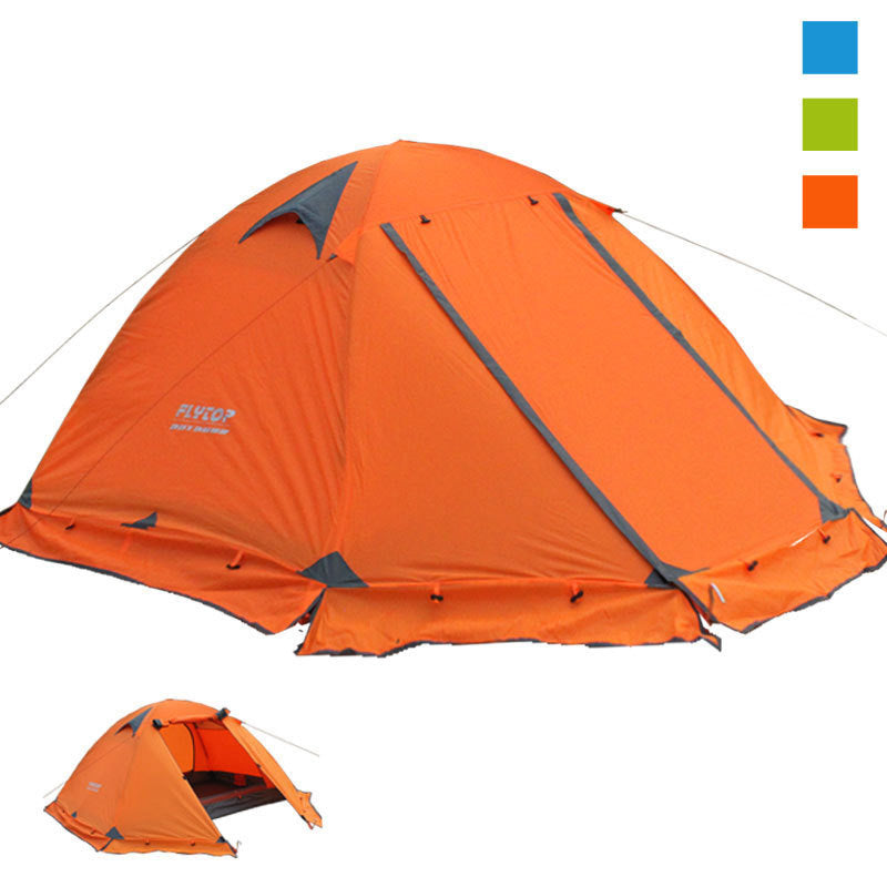 Double Outdoor Camping Tent with Aluminum Poles and Anti-Storm Design