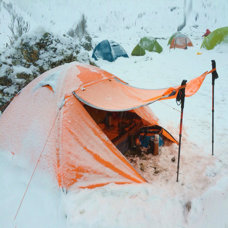 Double Outdoor Camping Tent with Aluminum Poles and Anti-Storm Design
