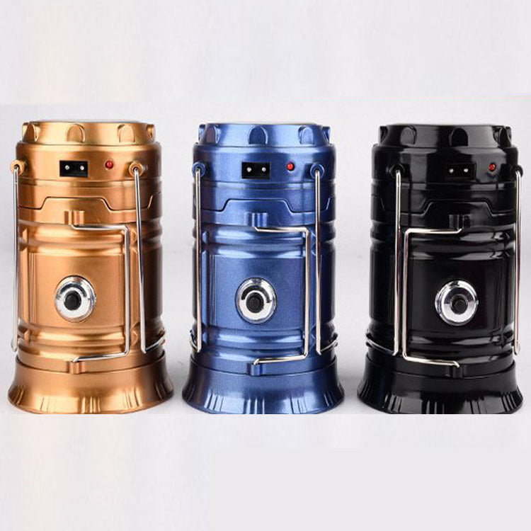 Solar Charging Multifunctional Telescopic Camping Lantern for Outdoor Use
