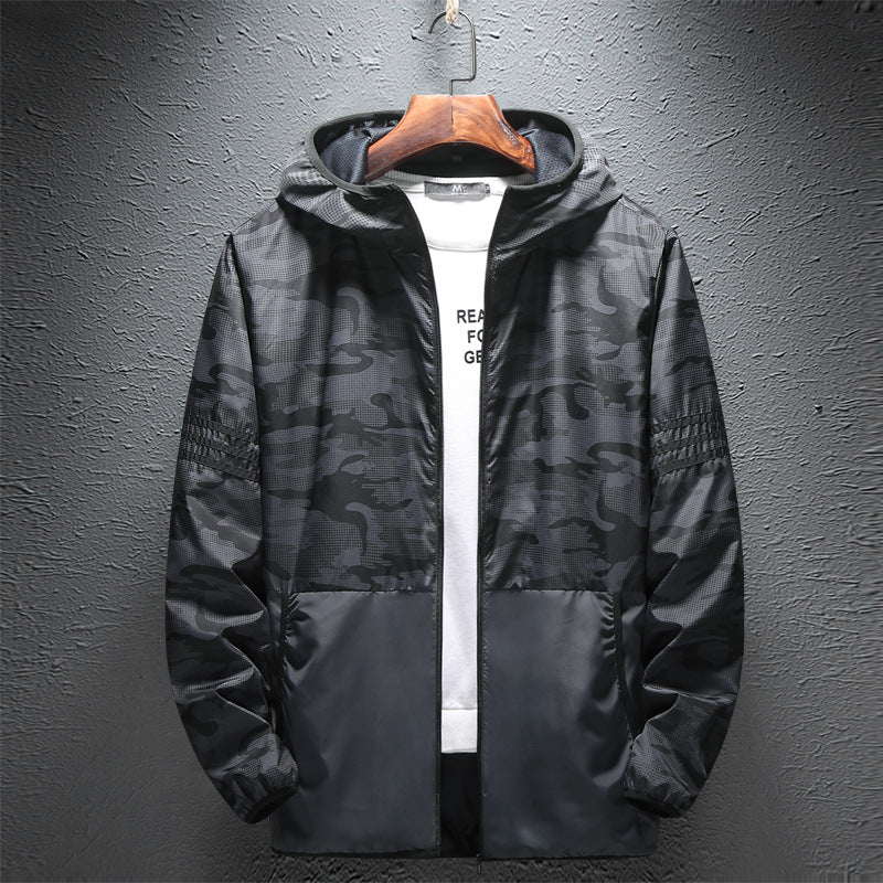 Men's Hooded Thin Camouflage Thin  Jacket
