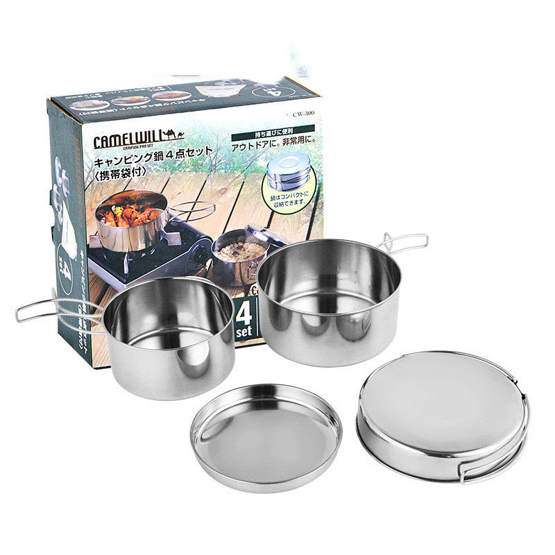 Outdoor Stainless Steel Portable Camping Cookware Set