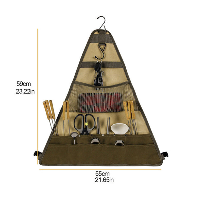 Outdoor Camping Foldable Tableware Set with Spatula and Spoon