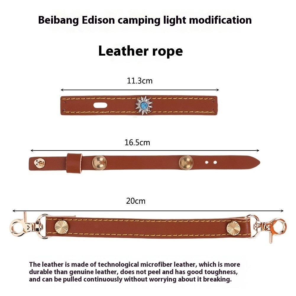 Camping Lantern Set with Leather Hanging Rope for Beibang Edison