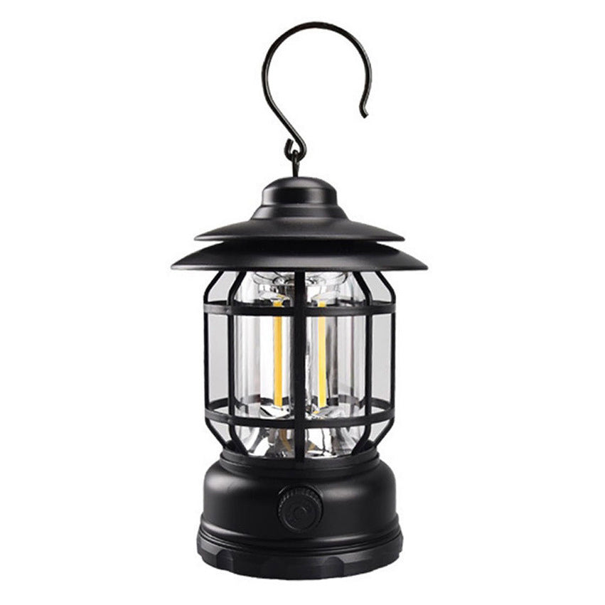 Vintage Rechargeable Outdoor Lantern for Camping and Tent Use