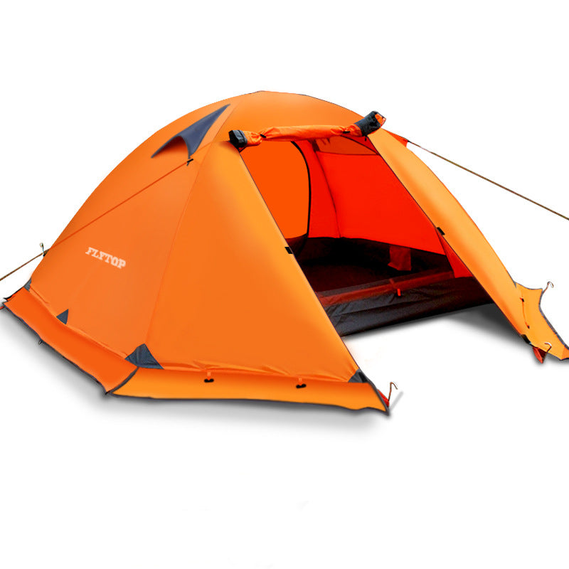 Double Outdoor Camping Tent with Aluminum Poles and Anti-Storm Design