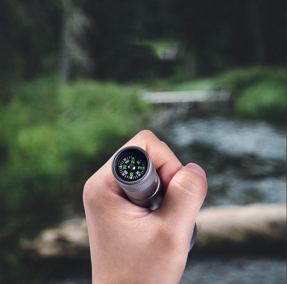Long-Range Outdoor Camping Compass with USB Rechargeable Waterproof Flashlight