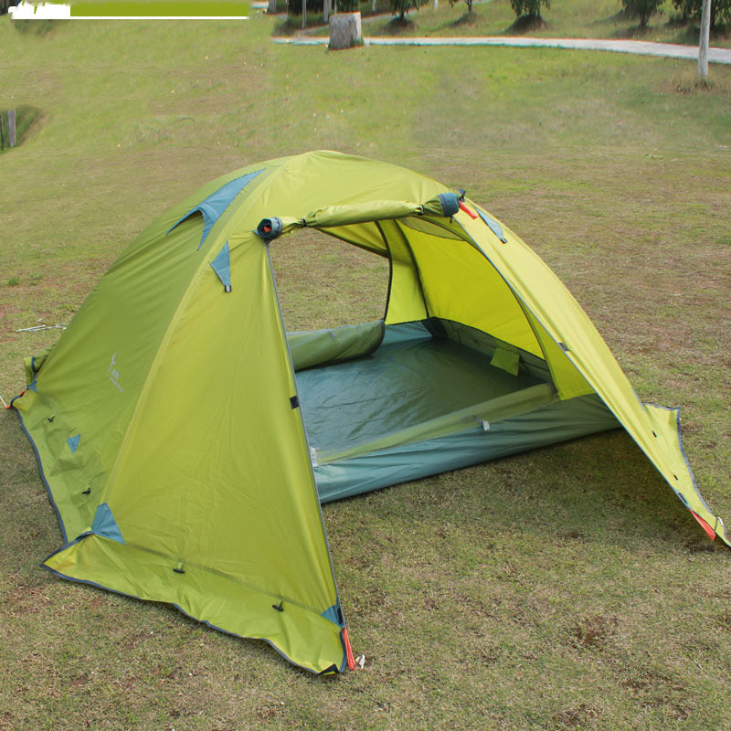 Double Outdoor Camping Tent with Aluminum Poles and Anti-Storm Design