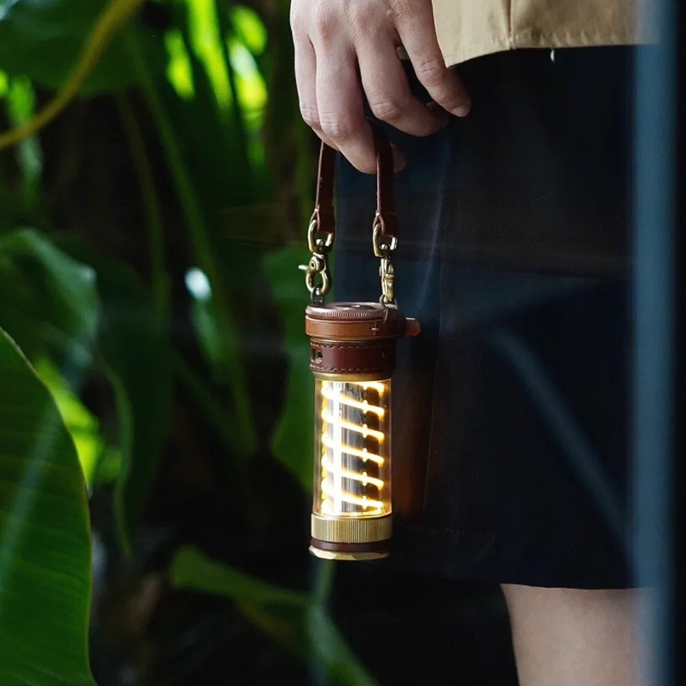 Camping Lantern Set with Leather Hanging Rope for Beibang Edison