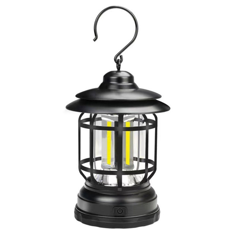 Vintage Rechargeable Outdoor Lantern for Camping and Tent Use